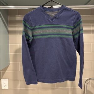 Y2K Urban Pipeline Striped Kids Sweater Size L Blue and Green and Grey